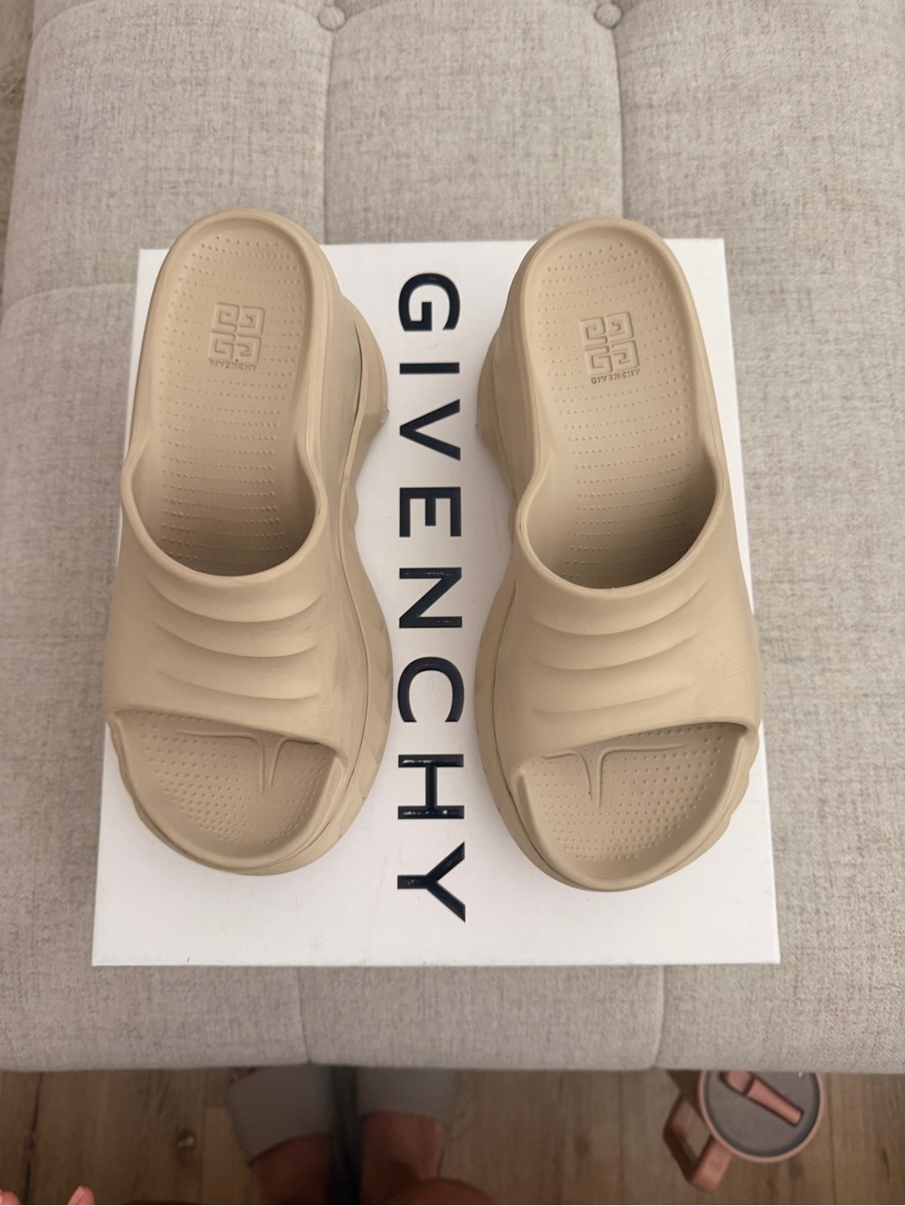 Givenchy Beige Slip-On Clog Slides